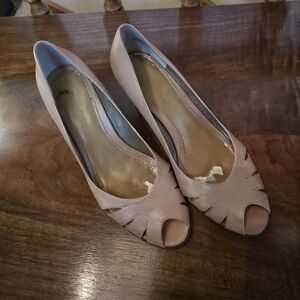 Naturalizer Women's Peep-Toe Heels in Nude Beige